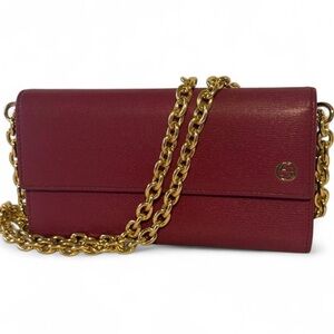 Gucci Burgundy Wallet on Chain Crossbody Bag – Authenticated COA